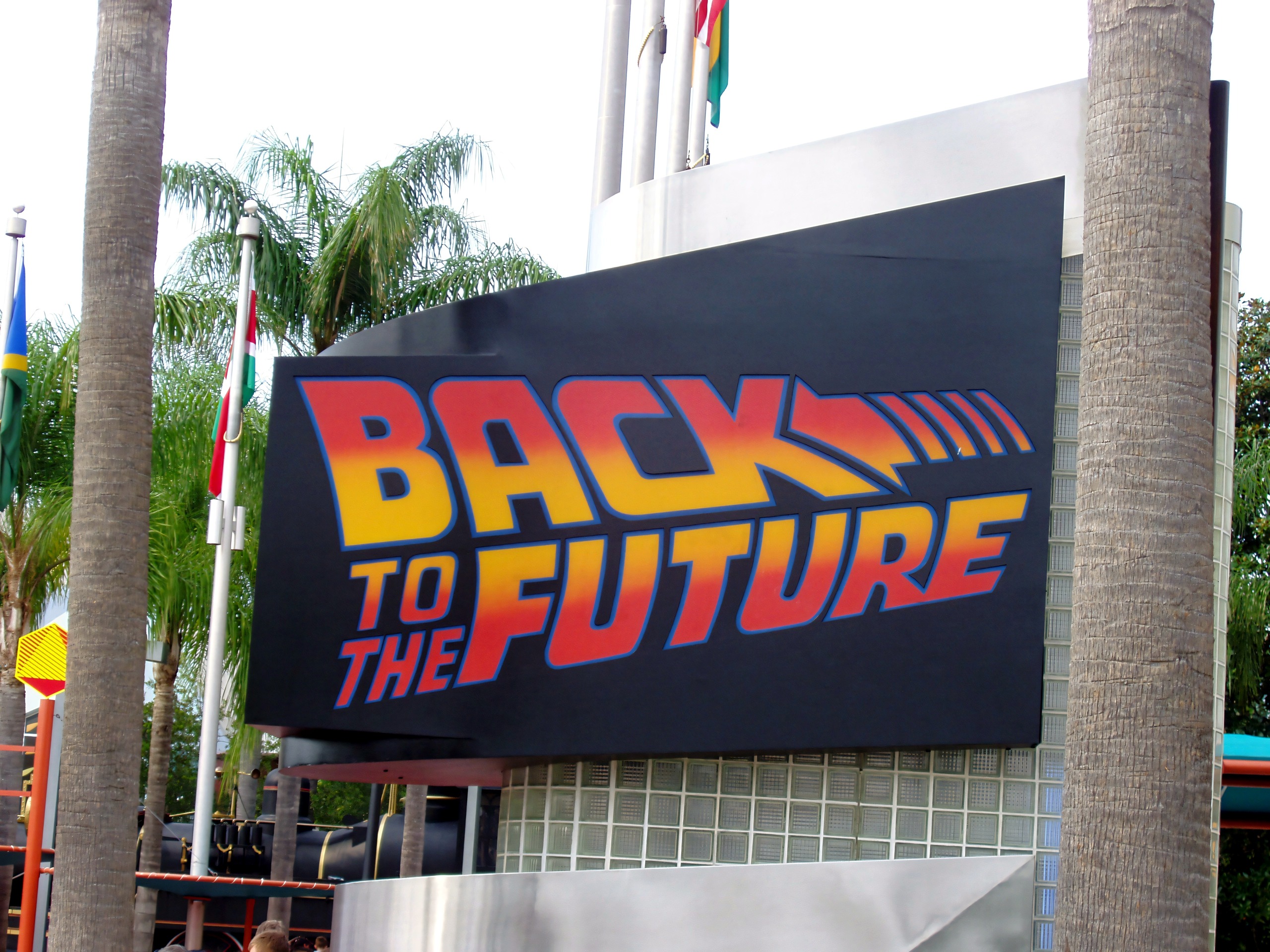 Back to the Future: The Ride sign, in the ride's final season before it closed in 2007, Universal Studios Florida, June 2006