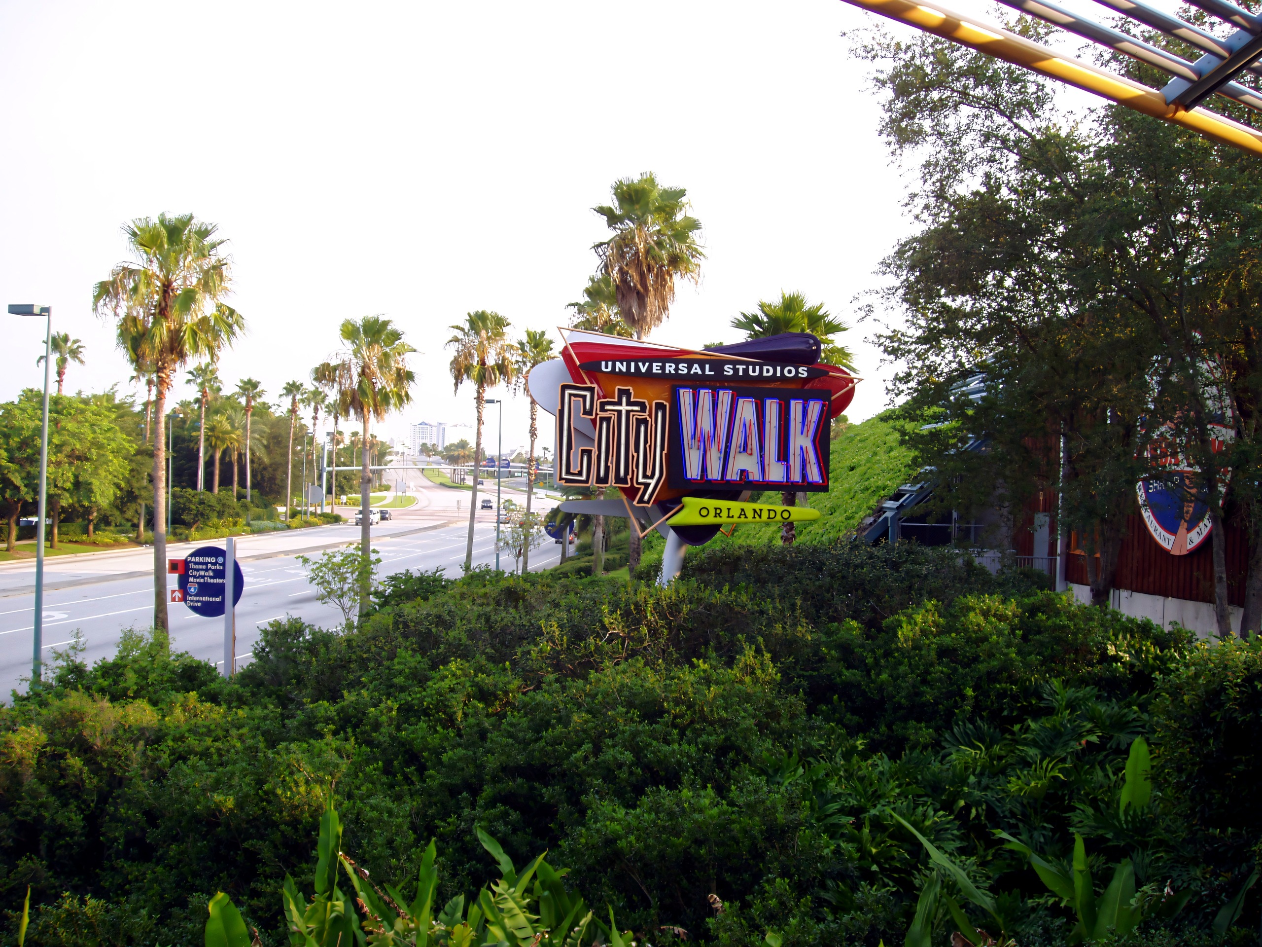 CityWalk sign along the resort roadway, Universal Studios Florida, June 2006