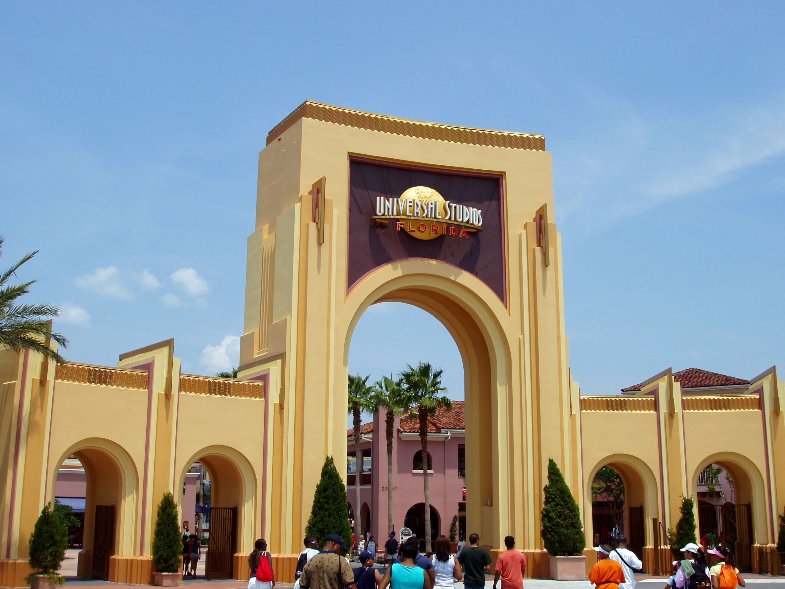 Universal Studios Florida entrance arch, wide view, Universal Studios Florida, June 2006