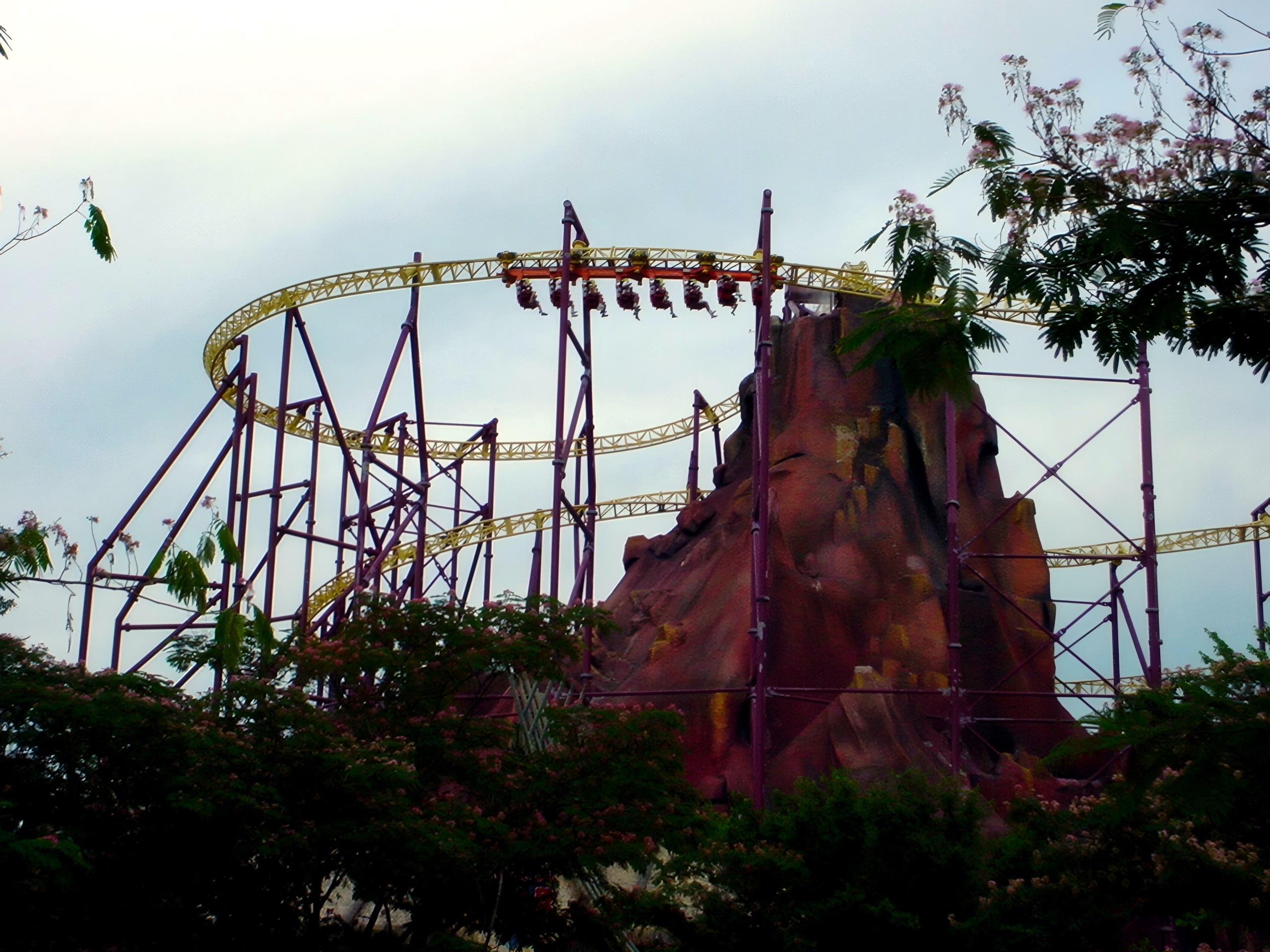 A Volcano train rolling over the top of the mountain, July 2001