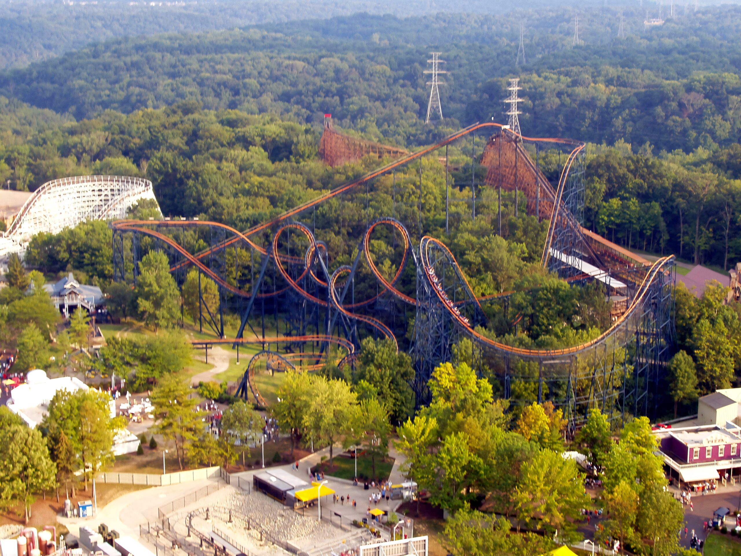 Aerial view of Vortex and its surroundings from the Eiffel Tower, August 2006
