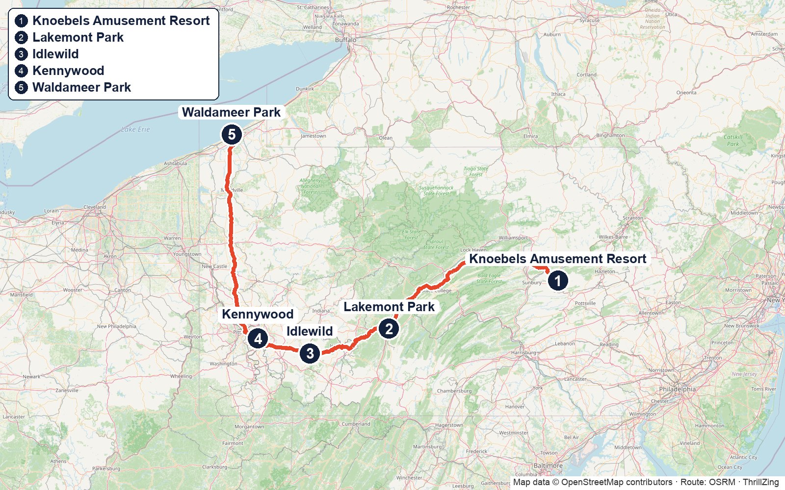 Route map for The Keystone Classic