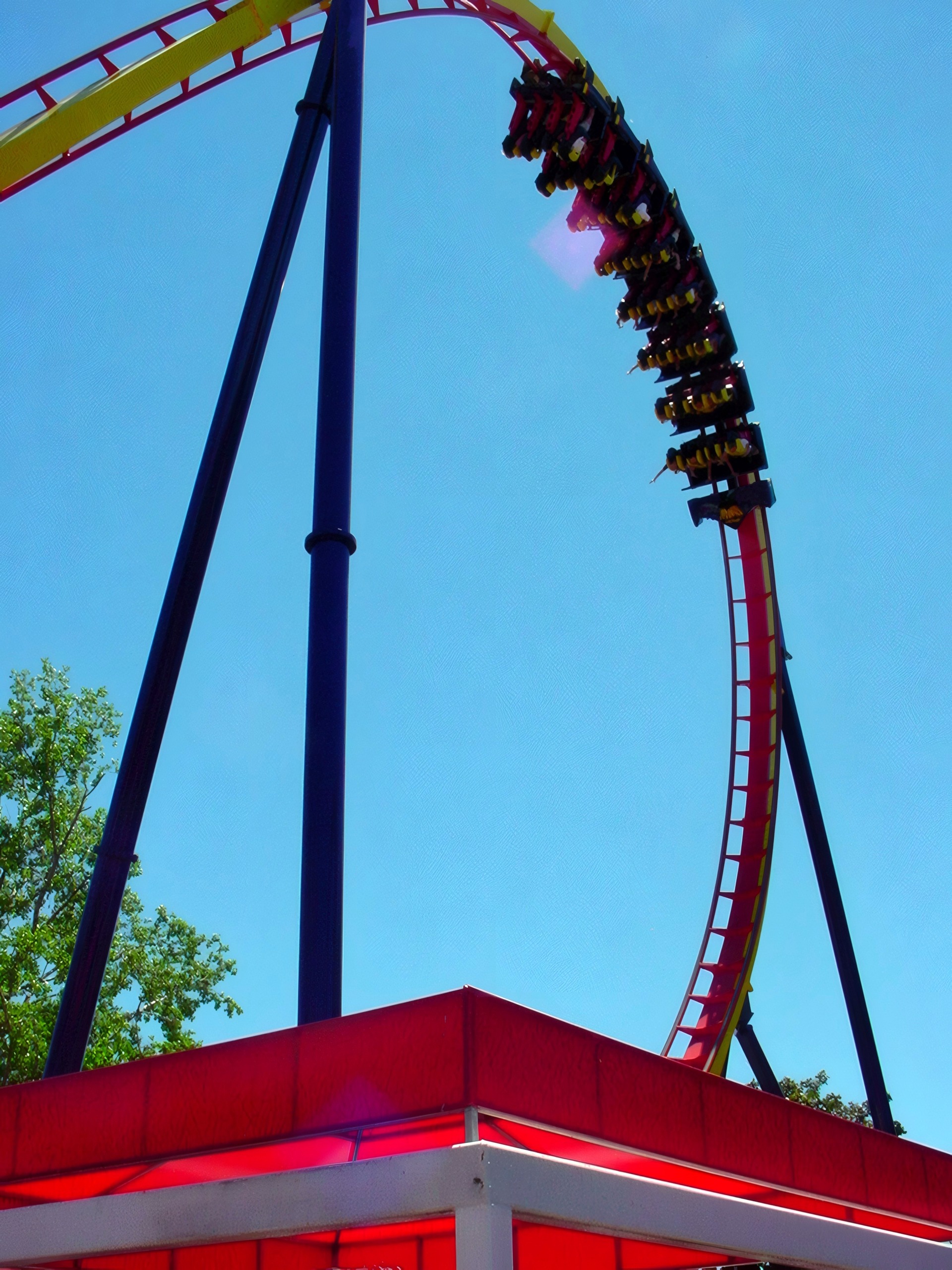 Mantis train diving through the loop, Mantis at Cedar Point