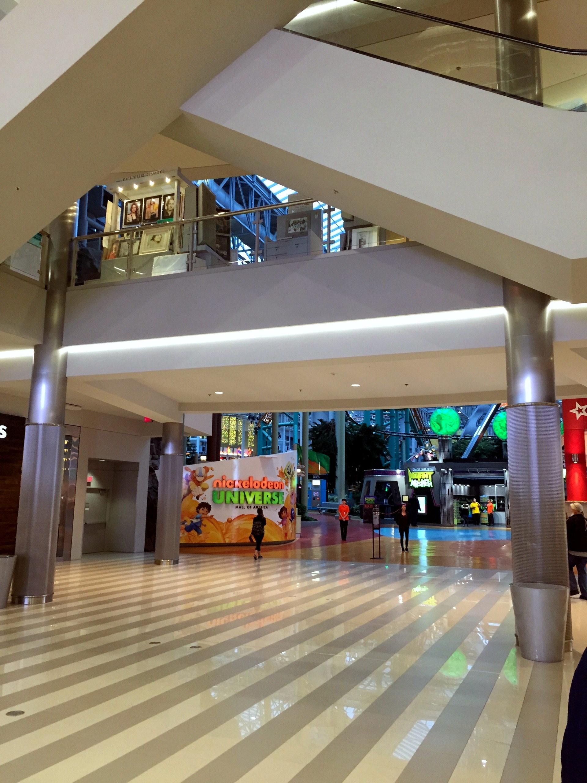 The Nickelodeon Universe entrance seen down the mall concourse at Nickelodeon Universe, November 2015