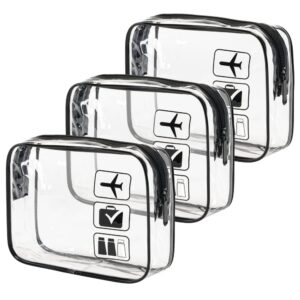 Clear TSA Toiletry Bags (3 Pack)