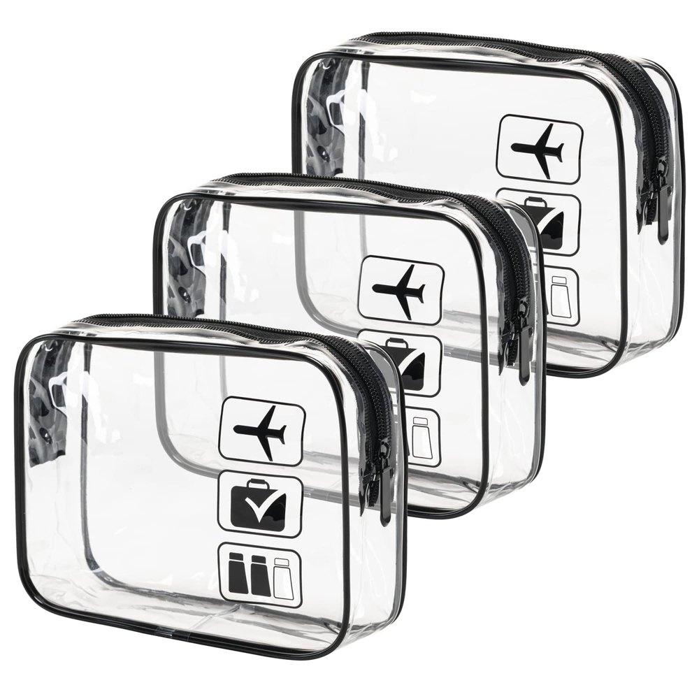 Clear TSA Toiletry Bags (3 Pack)