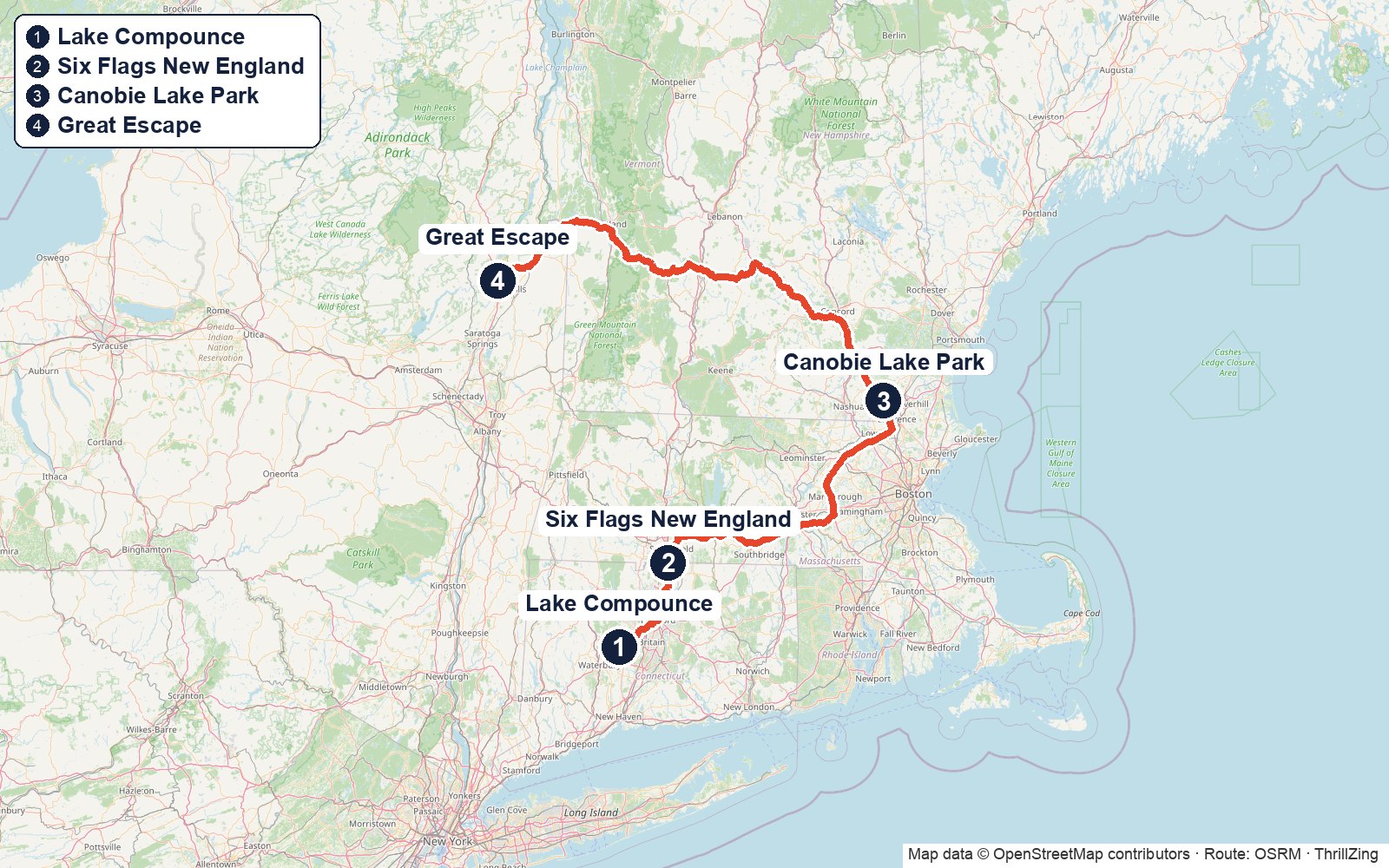 Route map for The Yankee Wooden Trail